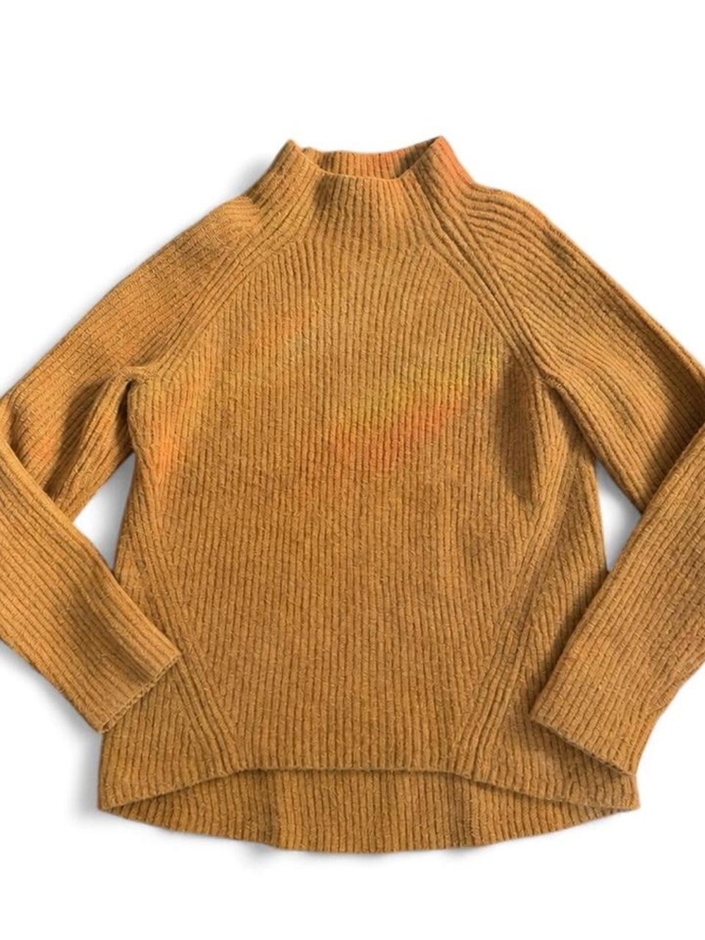 Madewell Mustard Ribbed Mock-Turtleneck Sweater